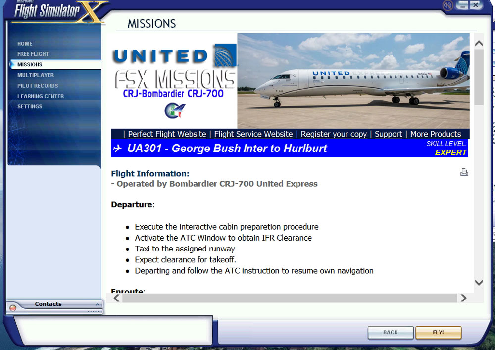 Perfect Flight - FSX Missions - United CRJ-700